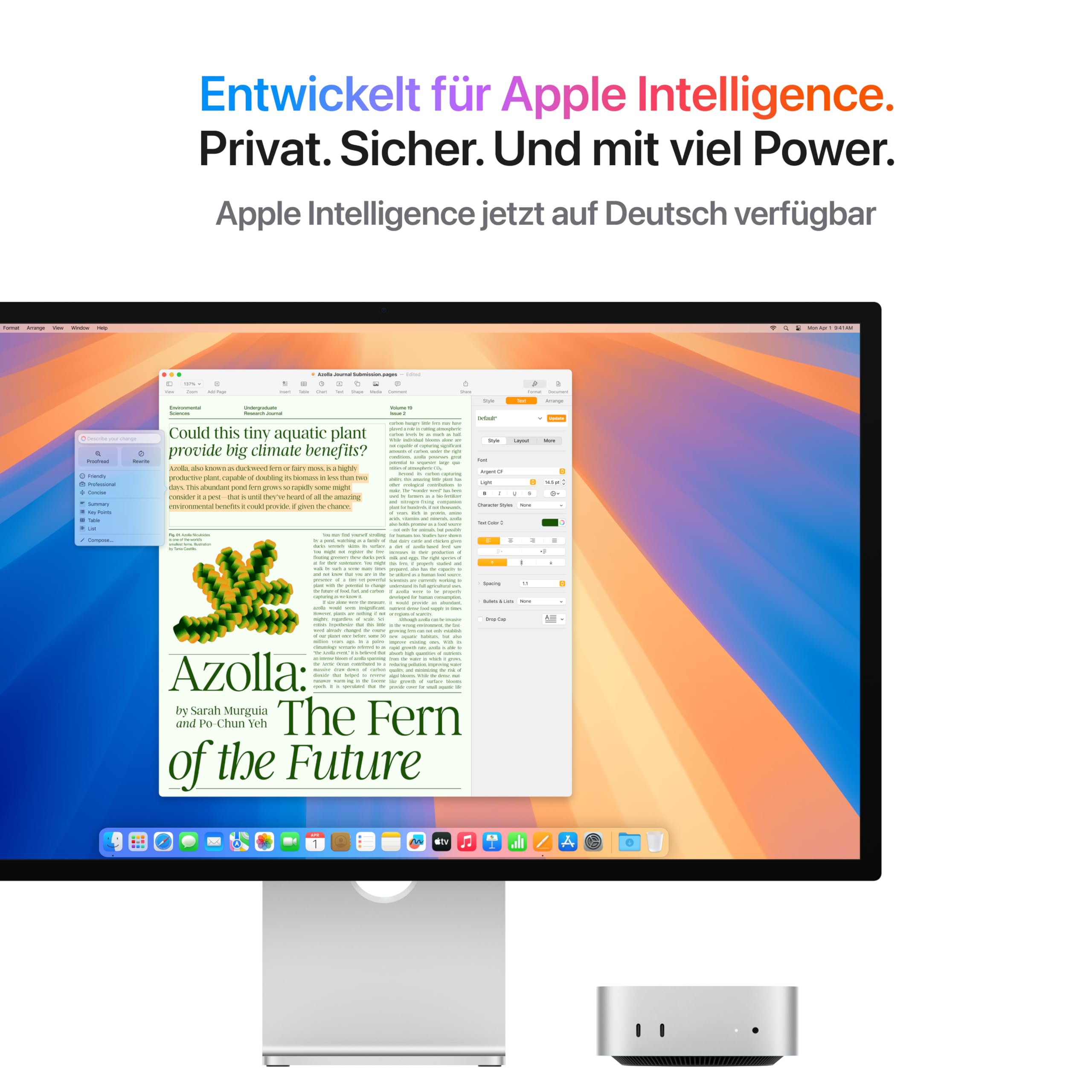 Apple Mac mini Desktop-Computer mit M4 Chip mit 10 Core CPU und 10 GPU: 16 GB gemeinsamer Arbeitsspeicher, 512 GB SSD Speicher, Gigabit Ethernet. Funktioniert mit iPhone/iPad
