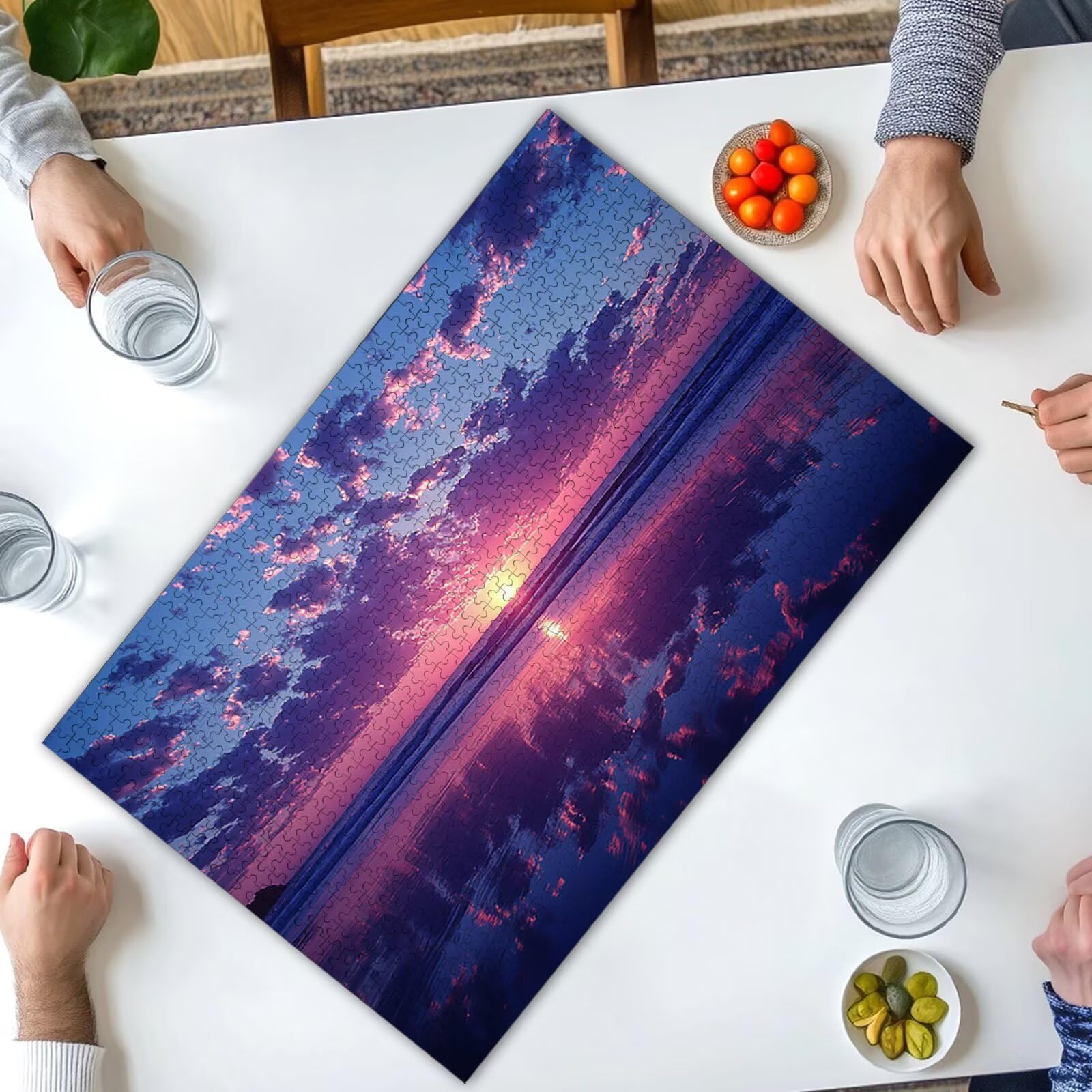 Puzzle dla dorosłych 4000, puzzle o zachodzie słońca dla dorosłych, układanki krajobrazowe, 4000 elementów, drewniane puzzle z wykwintnym pudełkiem, niemożliwe puzzle do dekoracji wnętrz, prezenty dla