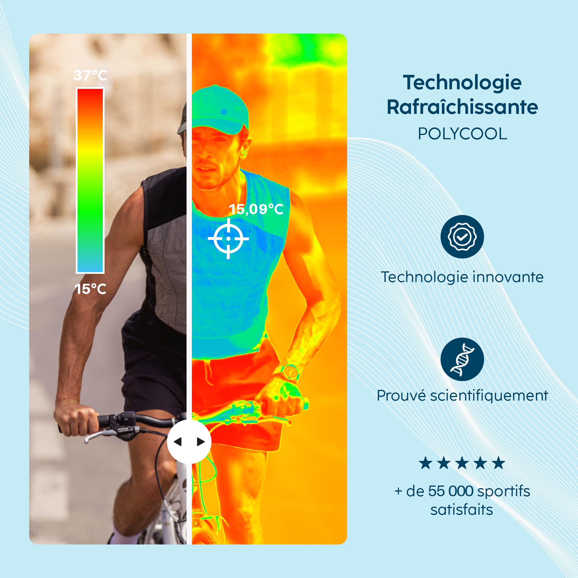 G-HEAT - Chaleco refrescante con tecnología policool | Ultraligero y transpirable | Efecto de frescura instantánea | Ideal para trabajar al aire libre, deporte y canículo
