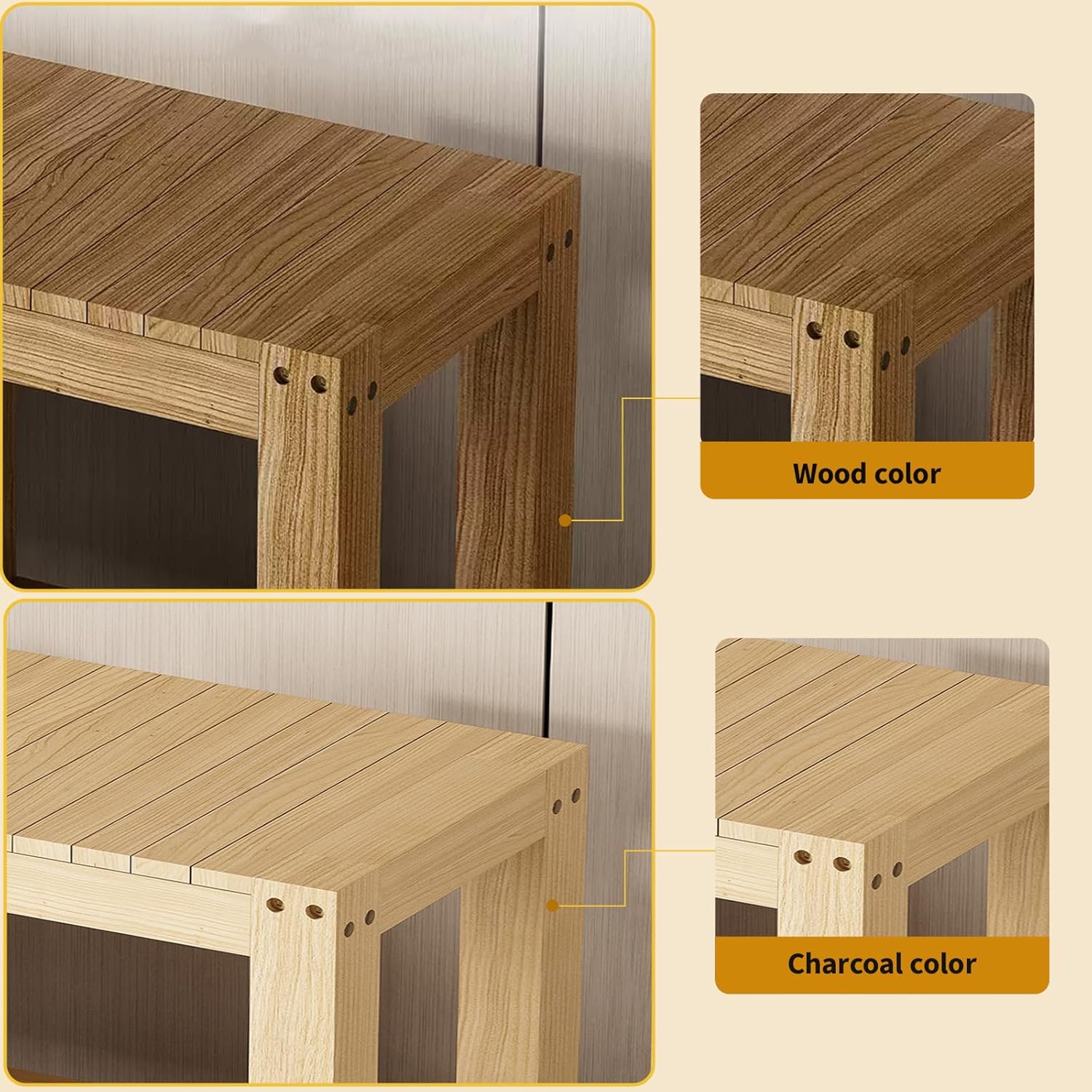 LINLIUA 55-75 Gallon Fish Tank Stand, Wooden Aquarium Stand, Heavy Duty Sturdy Reptile Stand for Turtle Tank, Reptile Terrarium, Easy to Clean, Easy to Install Charcoal-color 59.1''*19.7''*19.7''