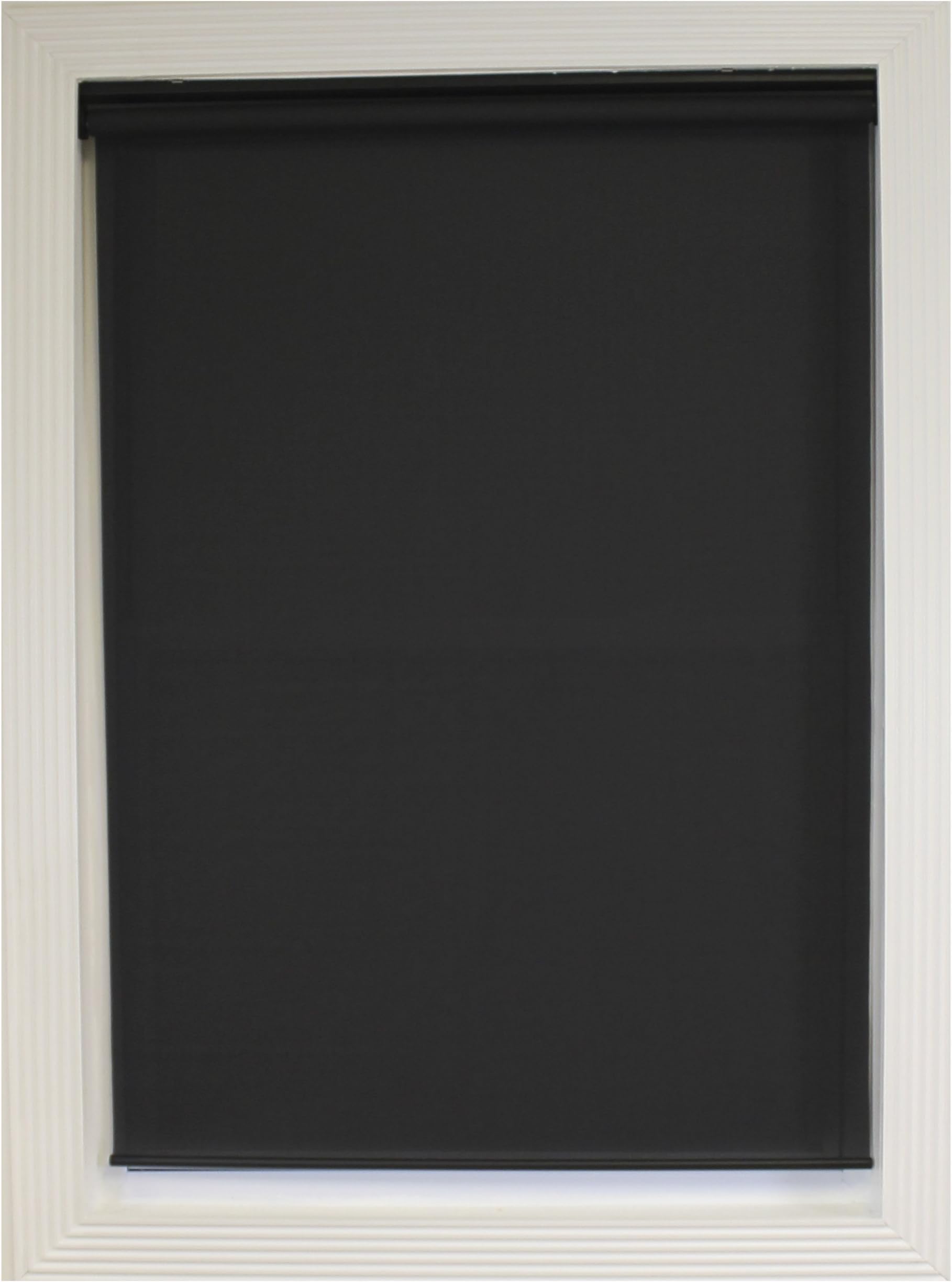 Calyx Interiors Deluxe Cordless Solar Window Treatment Shade, 32 by 74-Inch, Black