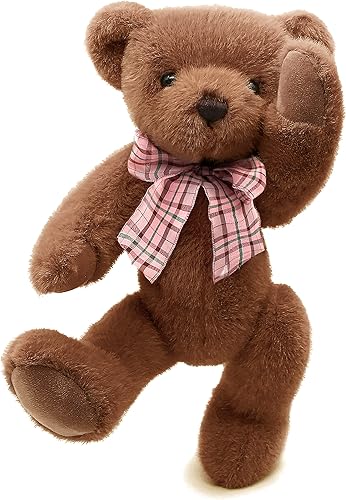 Miniatura 8 de suepcuddly Oso de peluche articulado de 13 pulgadas para niña, niño, lindo juguete de peluche para bebémarrón oscuro