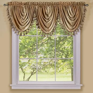 Achim Home Furnishings Ombre Waterfall Valance, Sandstone