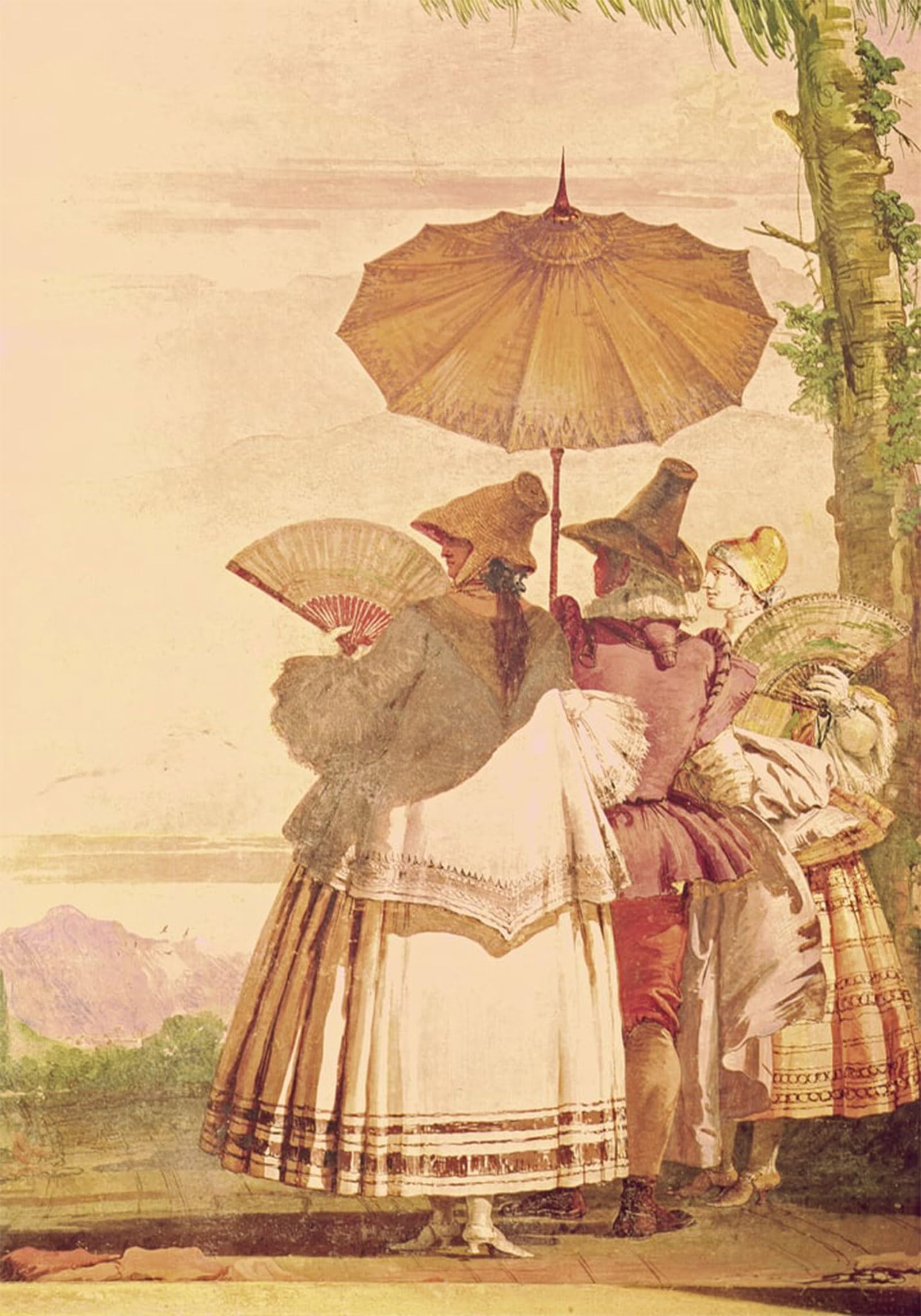 SERENDIPITP Vintage Wall Art Canvas Nordic Poster Canvas Print Picture the Summer Promenade by Domenico Tiepolo Wall Art Poster for Home Decor 60x90cm