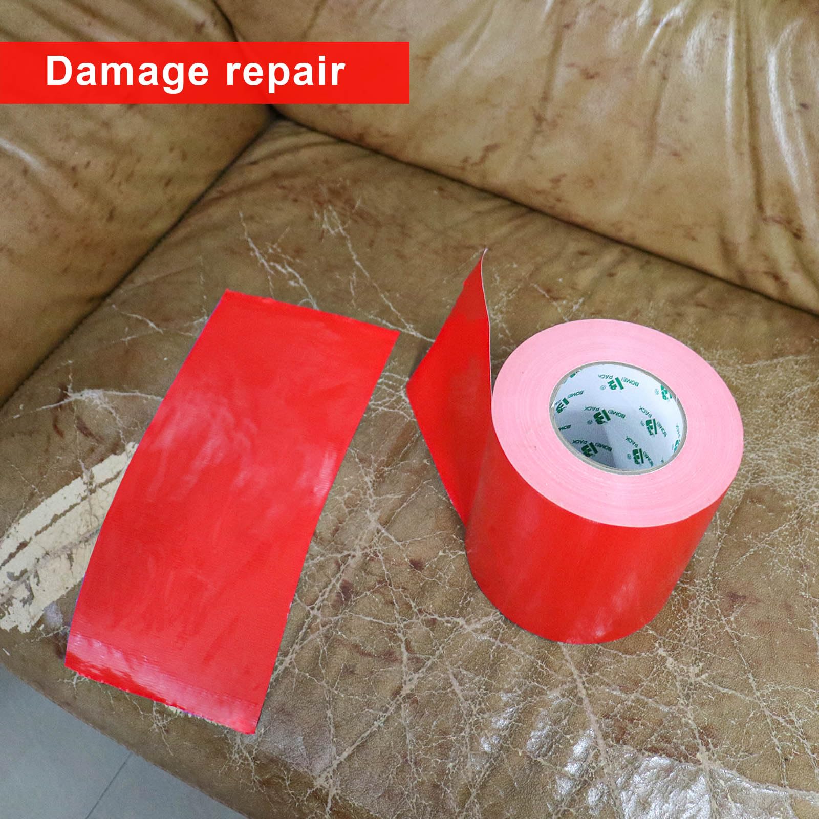 BOMEI PACK Cinta adhesiva de tela roja de 150 mm x 50 m, reforzada, resistente al agua, cinta adhesiva resistente para fijar reparaciones, cajas de etiquetado de manualidades, sellado y flejes para