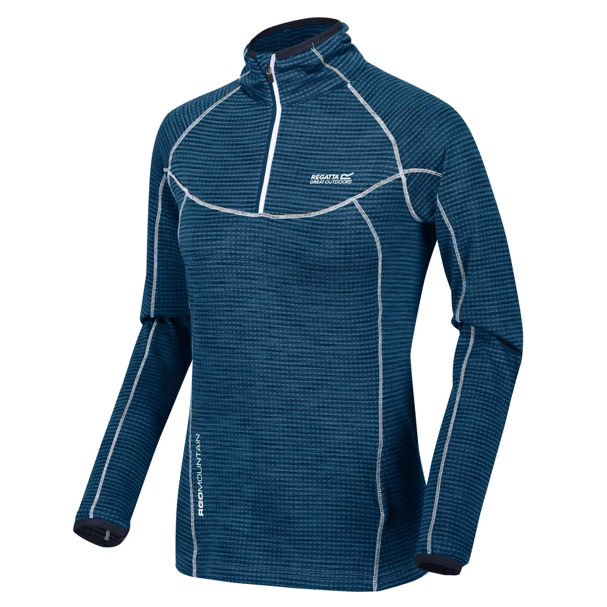 Regatta Yonder Technical Fleece Underlayer Long Sleeves with 1/2 Zip Opening and Quick Dry Properties Women's T-Shirts/Polos/Jackets Women Blue Opal FR: 5XL (Manufacturer's Size: 26)