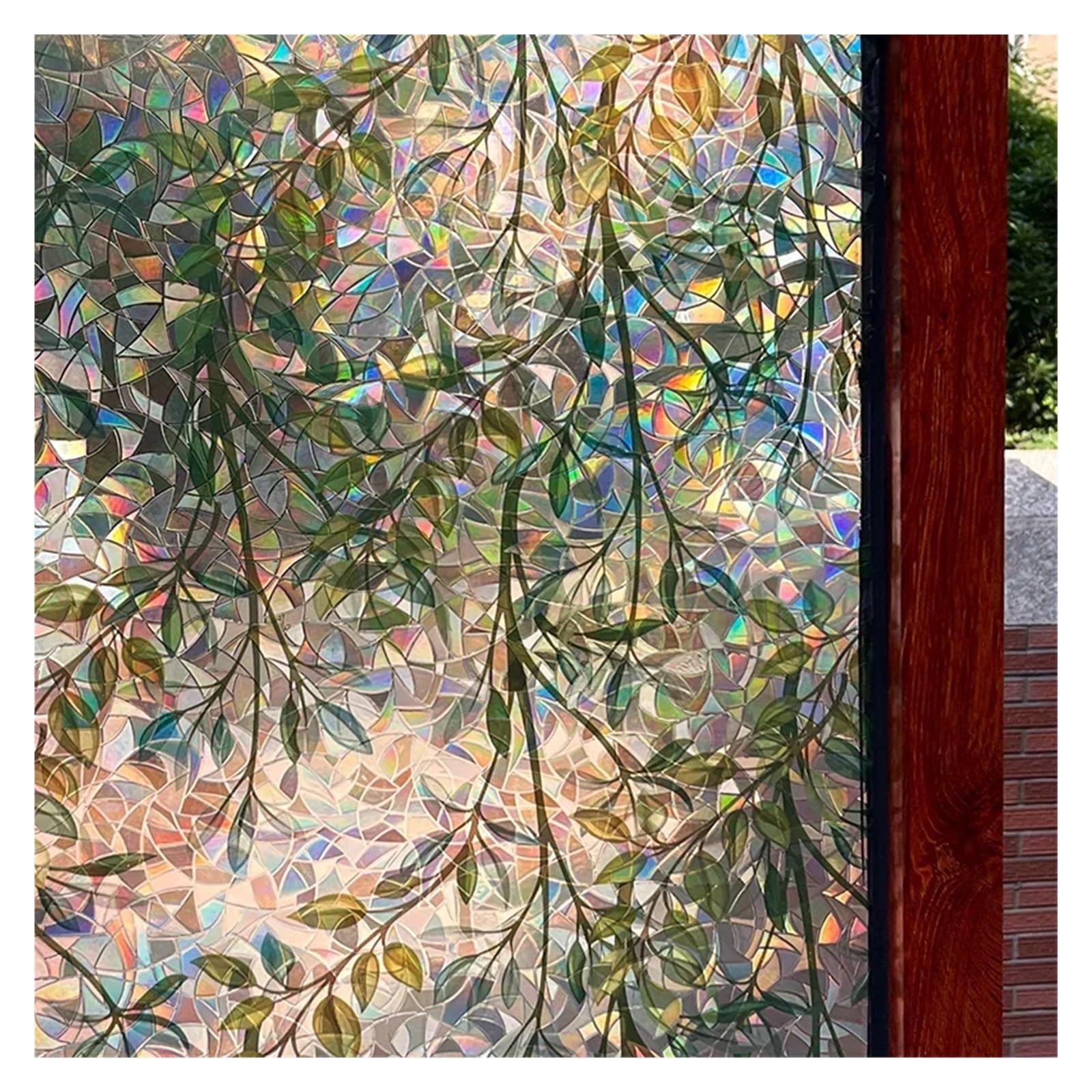 Window Film Privacy Window Privacy Film, Green Vines Leaves Double Sided Static Glass cWindow Clings Stickers for Home Office Door Decor(30x100CM)