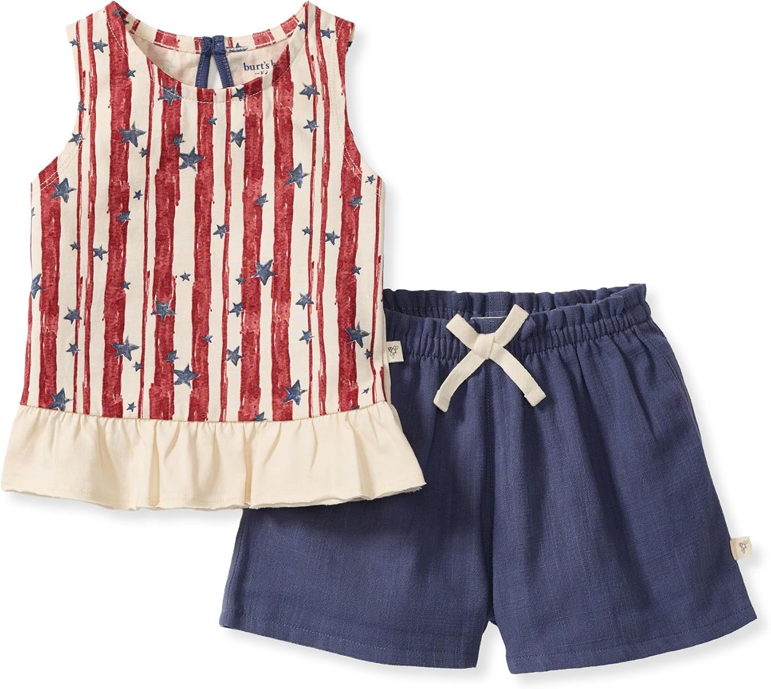 Burt's Bees Baby Baby Girls' Sleeveless Top and Shorts Set, Tunic and Shorts Bundle, 100% Organic Cotton
