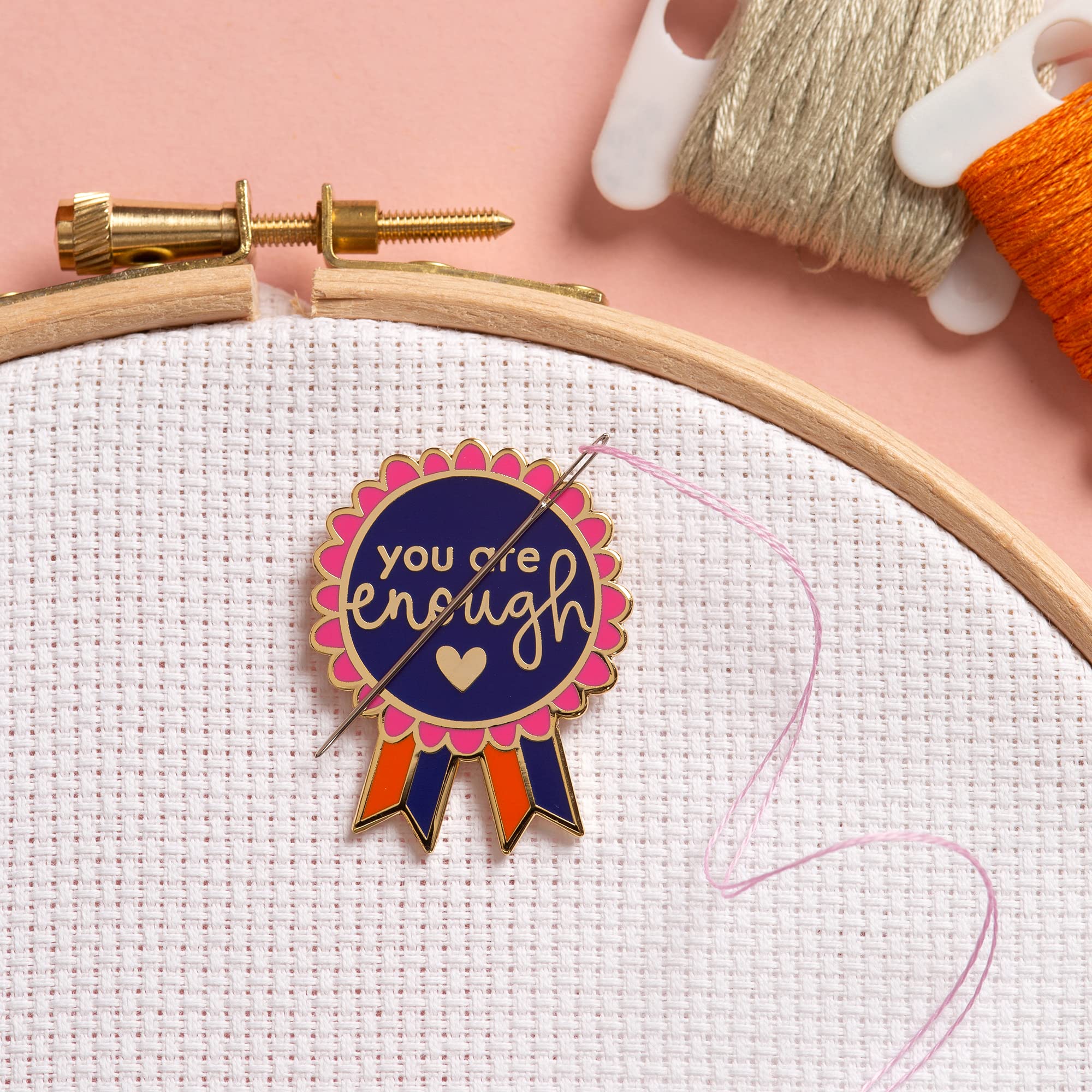 Needle Minder - You are Enough for Cross Stitch, Sewing, Embroidery and Needlework Accessories, Enamel and Magnetic