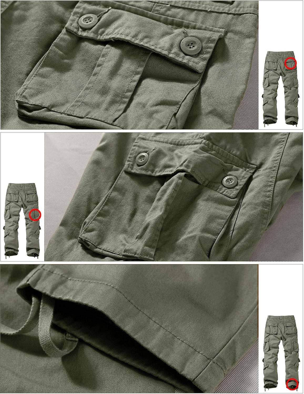 Match Men's Wild Cargo Pants 36 Light Green