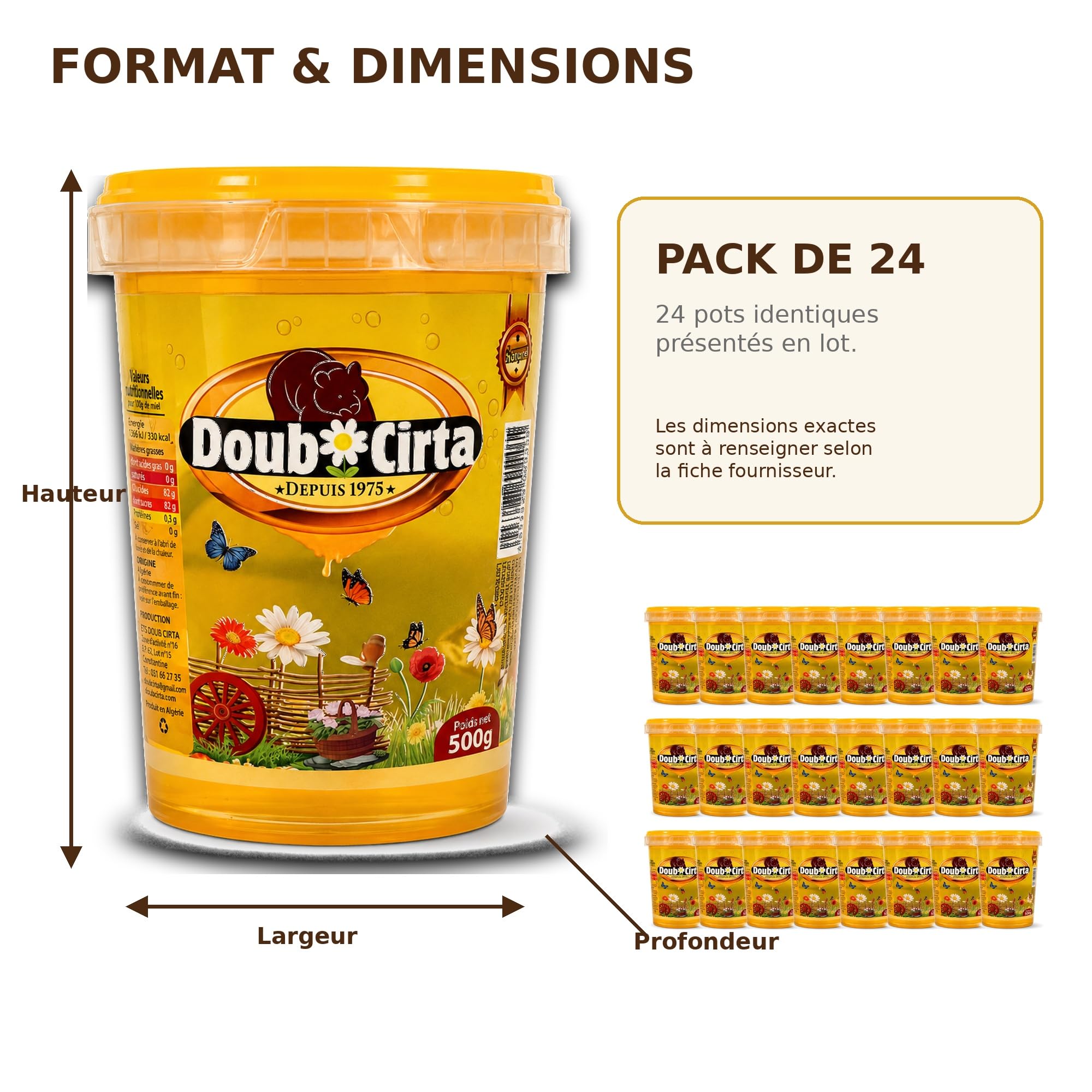 Doubsirta Sirop de Glucose 500g – Pack de 24 Pots – Sirop de Glucose pour Pâtisserie, Gâteaux, Confiserie, Desserts, Glaçages et Recettes Maison