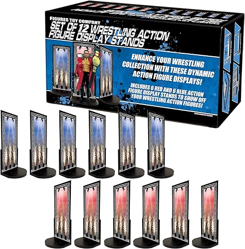Miniatura 1 de Juego de 12 soportes de exhibición para figuras de acción de lucha libre WWE y AEW