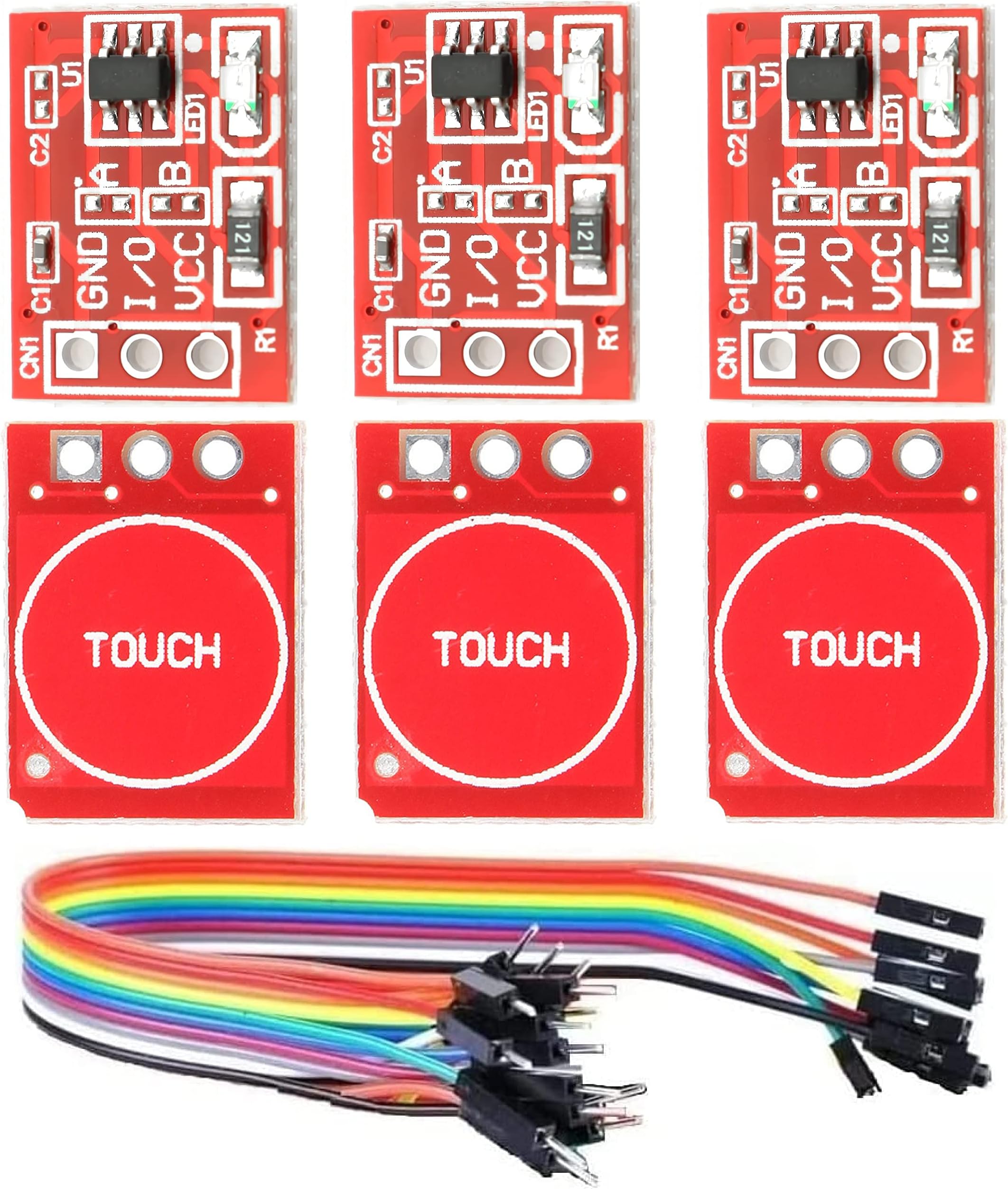WWZMDiB 6Pcs TTP223 Digital Capacitive Touch Sensor, Self Calibration Self Lock Button Switch Module 2.5~5.5V