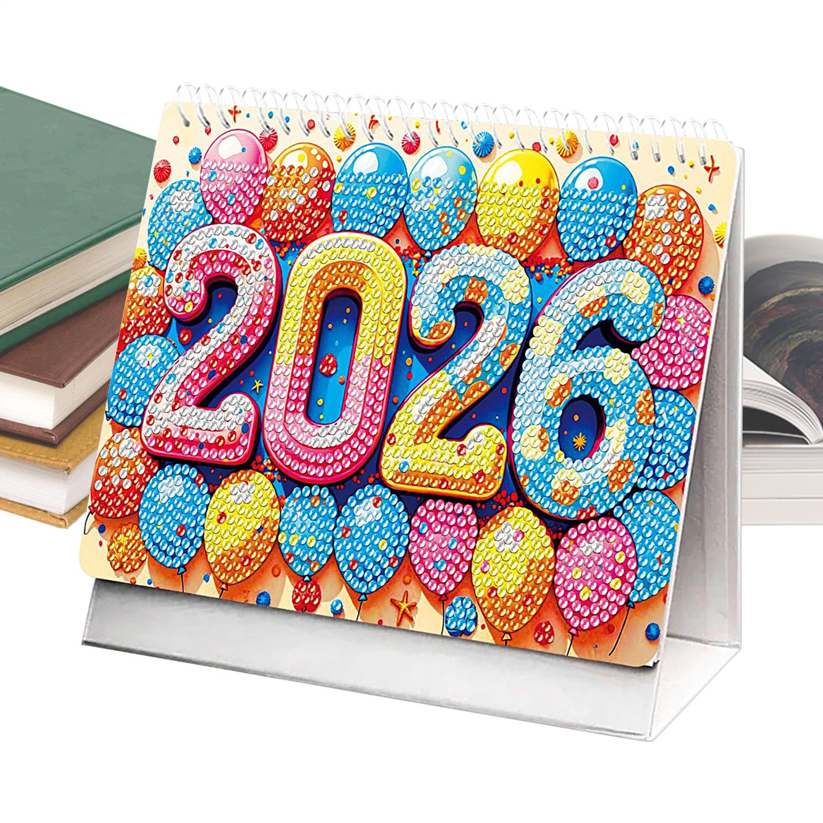 Calendario da Tavolo 2026 Planner Mensile e Decorazione Casa | Calendario da Tavolo Strass Art 2026 Planner per Scrivania per Ufficio, Scuola, Insegnante, Studente, Famiglia, Natale