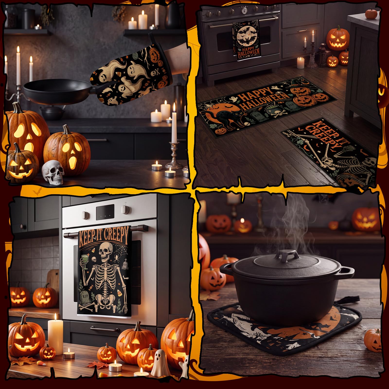 Halloween Kitchen Decor Set - Spooky & Cute! -9