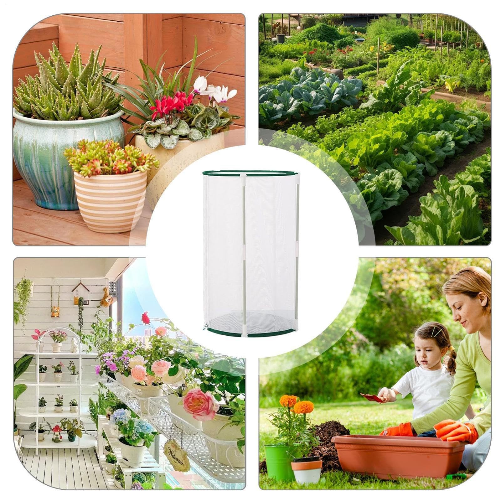Cubiertas para plantas de jardín – Jaula de red protectora al aire libre para verduras, frutas, arbustos y proyectos científicos – ideal para protección de patio y césped contra pájaros