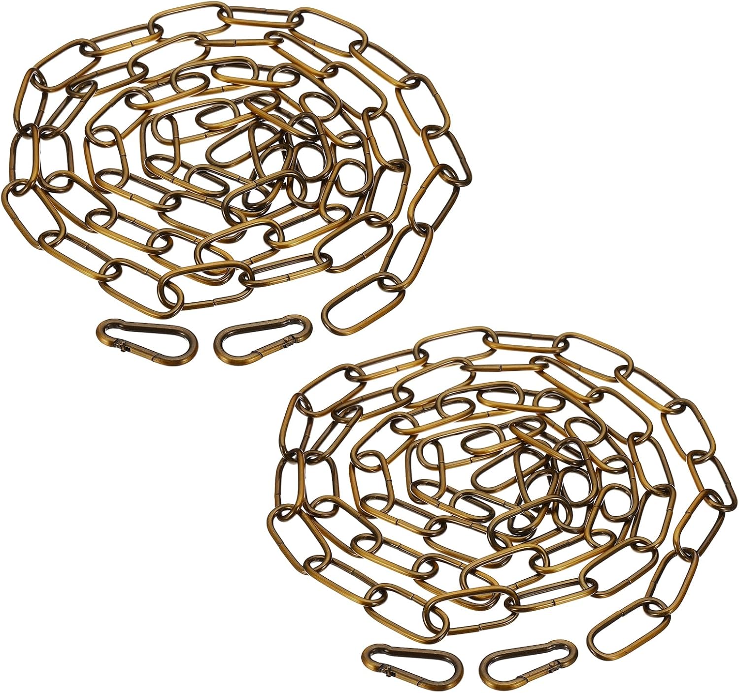 PATIKIL 6 Feet Gold Bronze Finish Lighting Hanging Chain, 2 Set Metal Looping Chain for Hanging Plant Pendant Chandelier Light Fixture