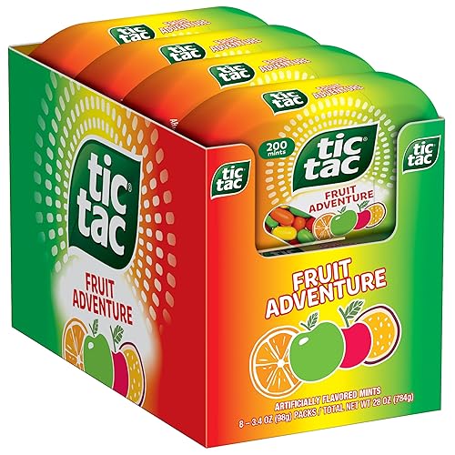 Tic Tac, Menta Fruit Adventure, 8 unidades, refresco para llevar, 3.4 onzas cada una