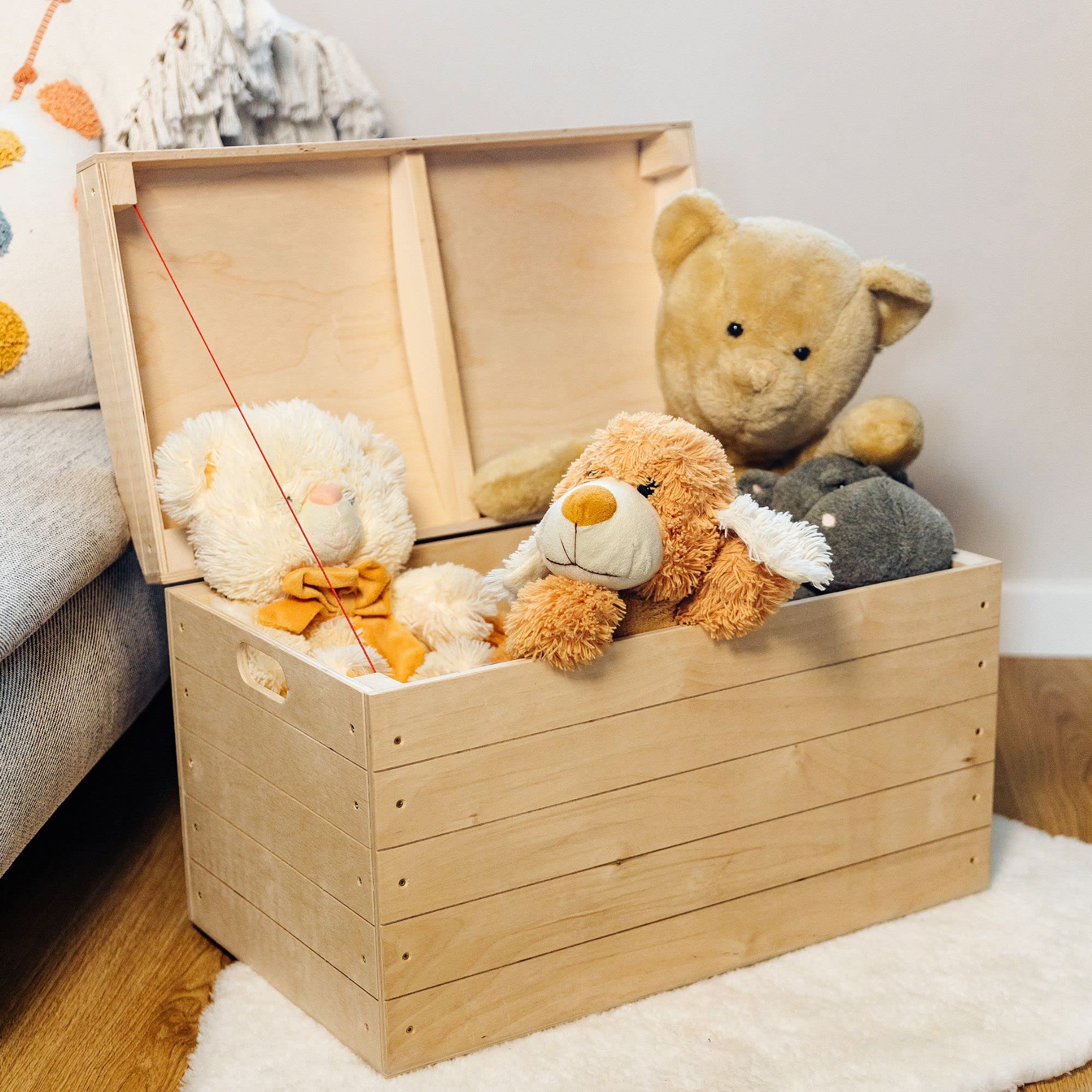 Image secondaire de Coffre de Rangement en Bois Creative Deco - Boîte Pirate Beige avec Poignées