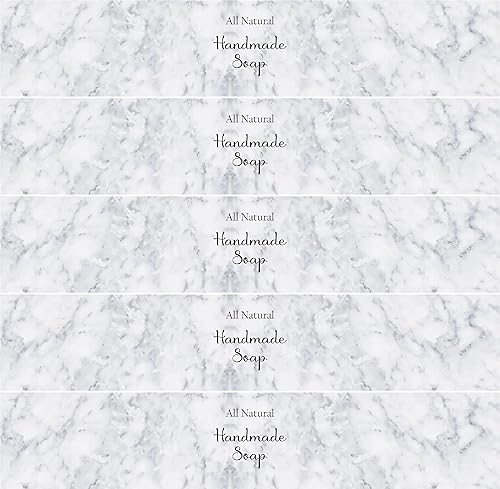 Miniatura 3 de ZZYBIA Cinta de papel envolvente para barra de jabón casera, productos hechos a mano, juego horizontal (H2- mármol negro)