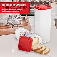 Vista 7 de Stock Your Home Paquete de 2 panes para pan, contenedor de almacenamiento de pan fresco, protector de pan transparente para sándwiches, soporte