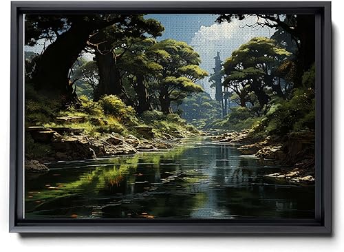 Moody Forest Art Print, Golden Nature Trees Landscape print, Rustic Cottage Core Decor, Dark Antique Decor