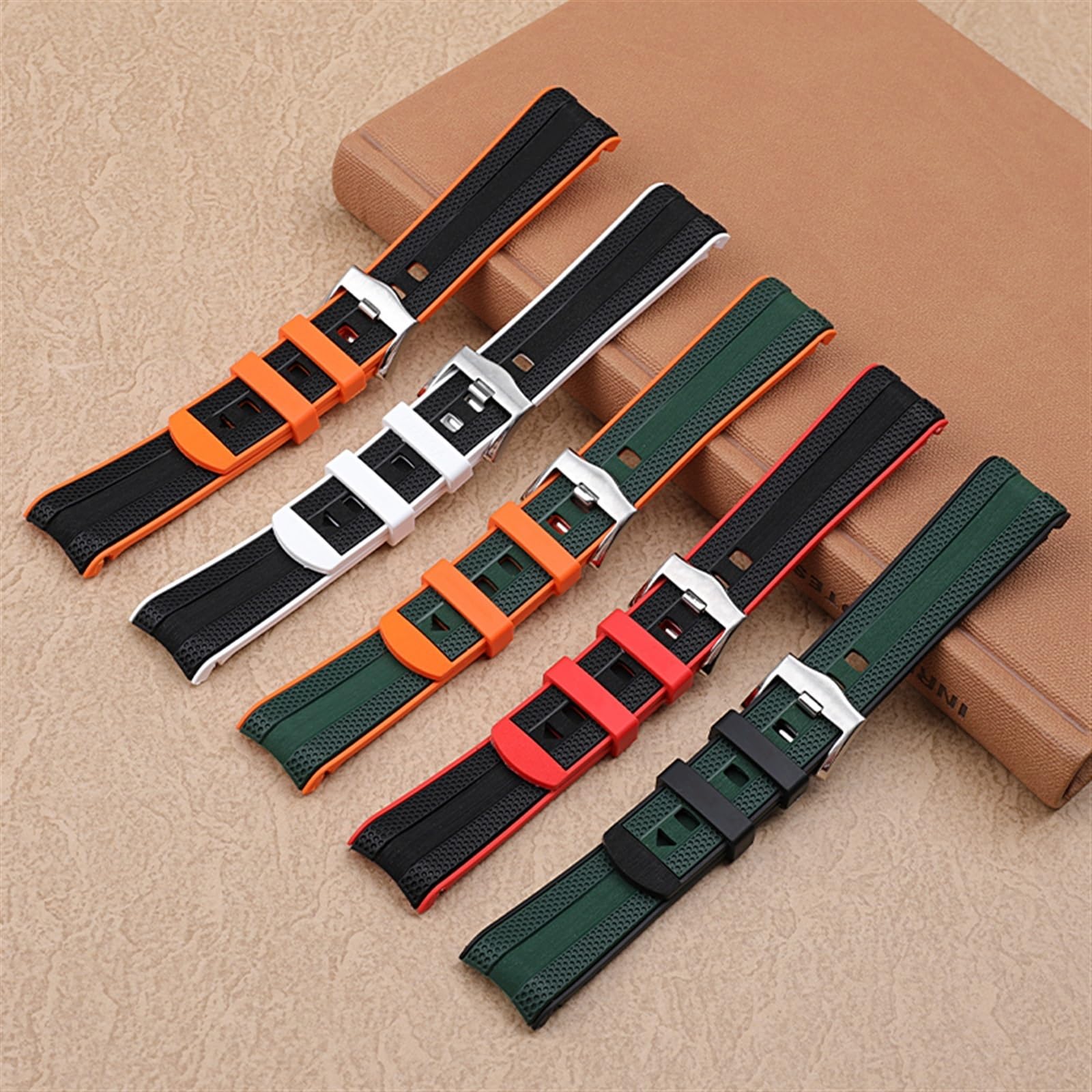 Gumowy pasek do zegarka z zakrzywionym końcem pasuje do Omega Seamaster 007 Speedmaster Diver 300M Aqua Terra 150 Planet Ocean silikonowy miękki wodoodporny pasek do zegarka