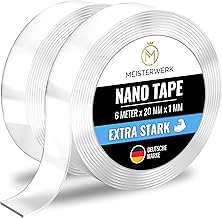 Double-Sided Nano Tape [Extra Strong] - Glue-Free & Traceless Thanks to Gecko Effect I Non-Slip - Washable & Reusable