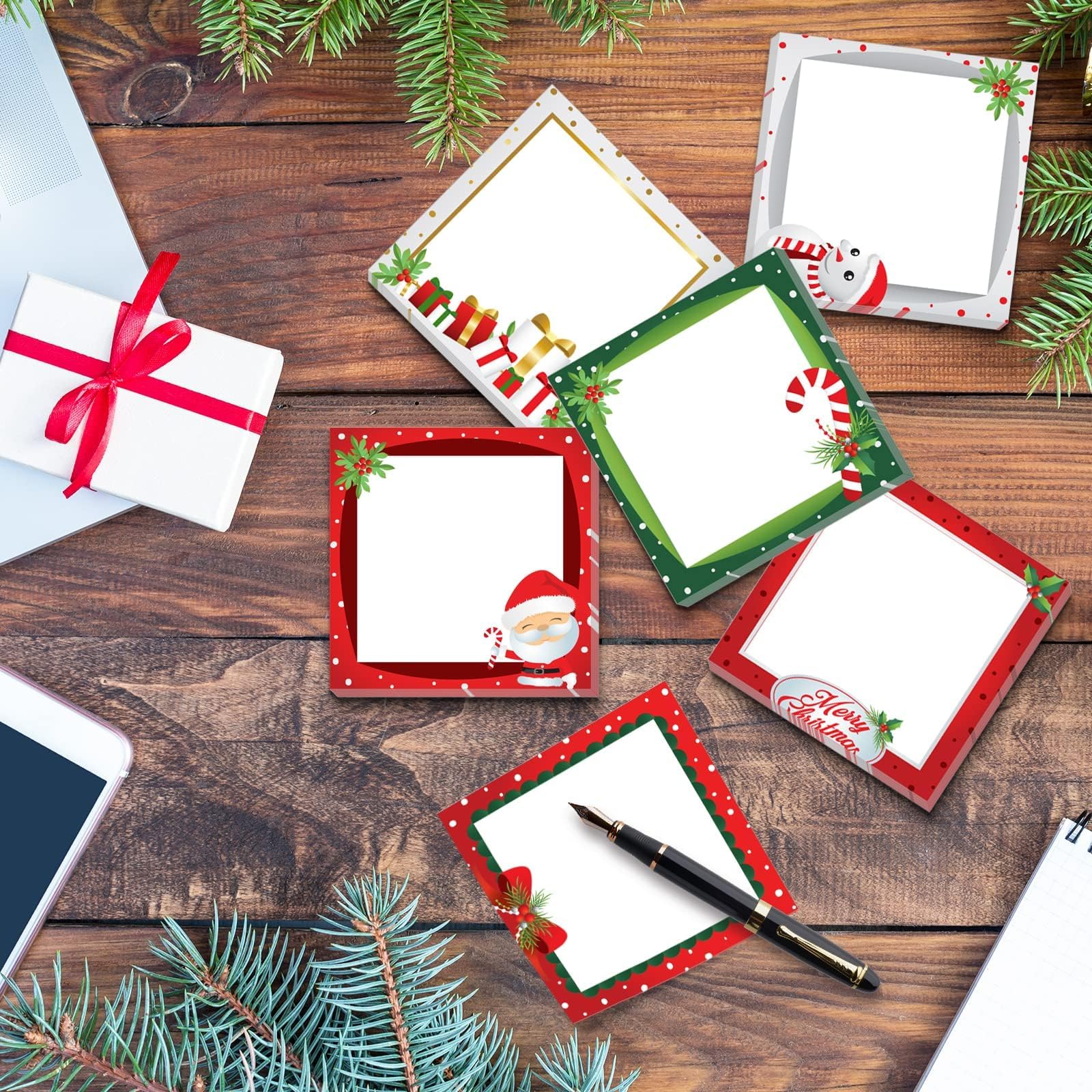 9 Stück Weihnachten Haftnotizen Weihnachten Design Selbstklebende Notizblöcke Winter Haftnotizen für Schule Büro Home Supplies Studenten Lehrer Geschenke