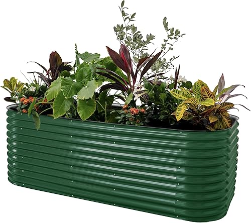 Vego Garden Kit de cama elevada de jardín de 32 pulgadas de alto kit modular de camas de jardín elevadas 10 en 1 caja de metal para verduras flores