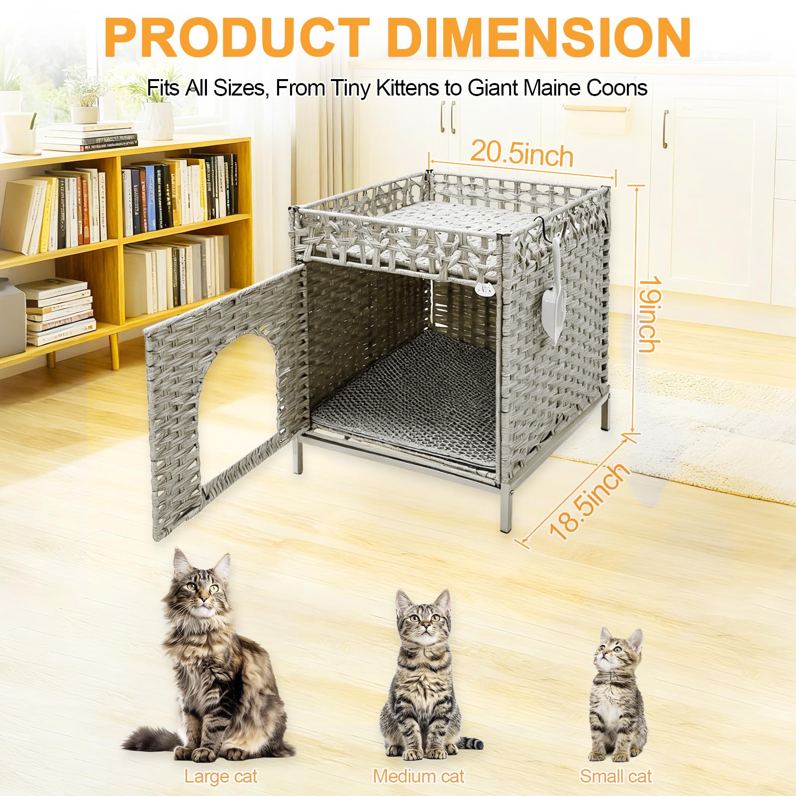 Homegroove Katzenschrank für Katzentoilette, Grau