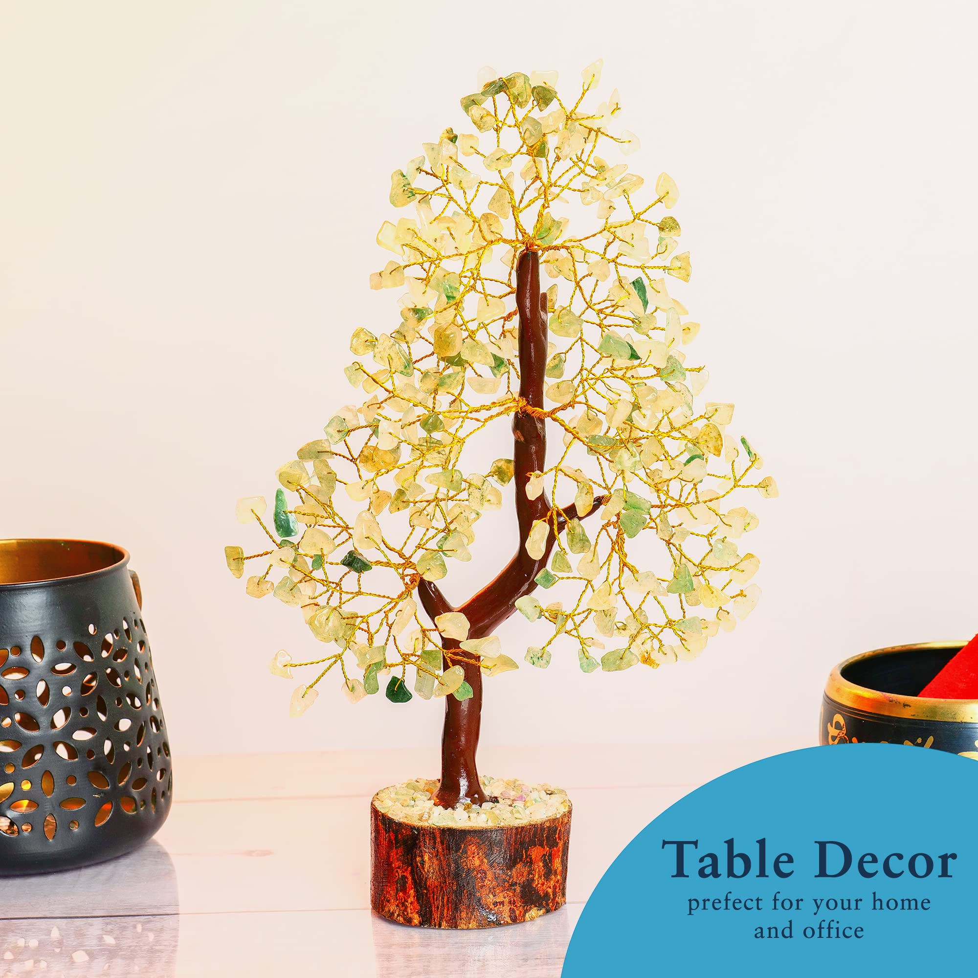 Arbre De Vie En Cristal De Jade Vert - Décoration Chance Et Prospérité Pour Maison/bureau - Bonsaï Fait Main 25-30 Cm