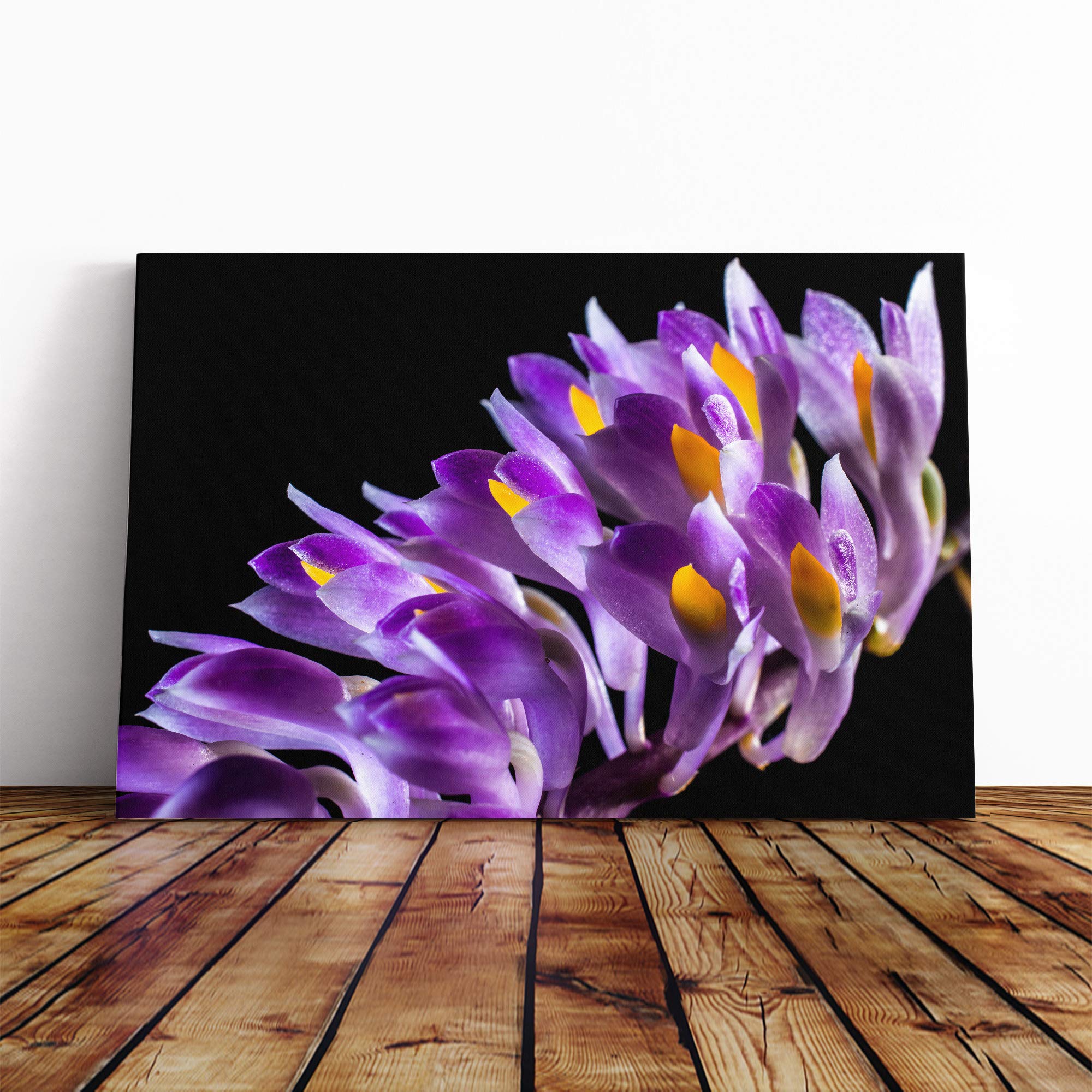 Flower Purple Orchid (3) Canvas Print | Gallery Wrapped 30mm Frame Wall Art | 30x20 inches | Ready to Hang | Modern Floral Picture | Living Room Bedroom Lounge Office