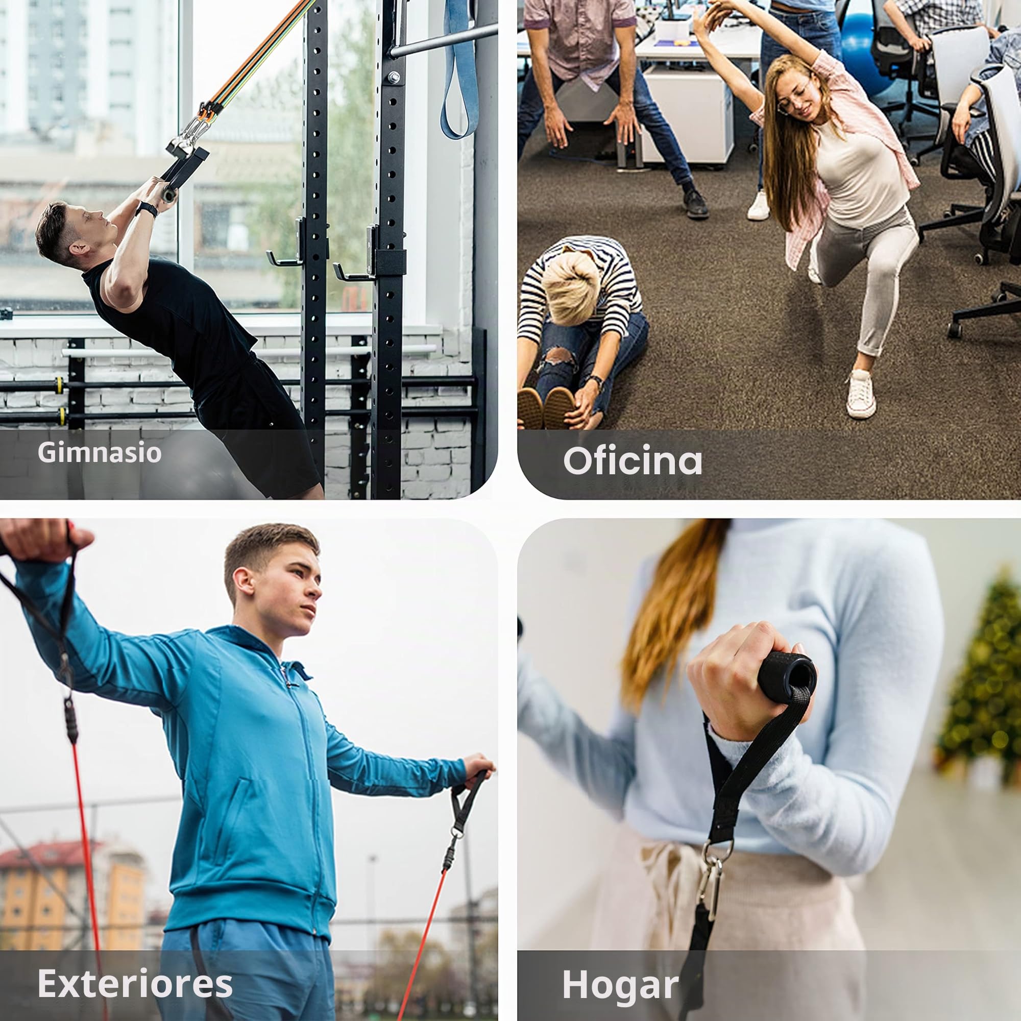 PROIRON Bandas Elasticas Musculacion, Alambre de Látex Sólido Banda elástica, 5 Niveles, Set de Bandas,Tubos de Entrenamiento, Accesorios Ricos，14 in 1 Bandas Resistencia