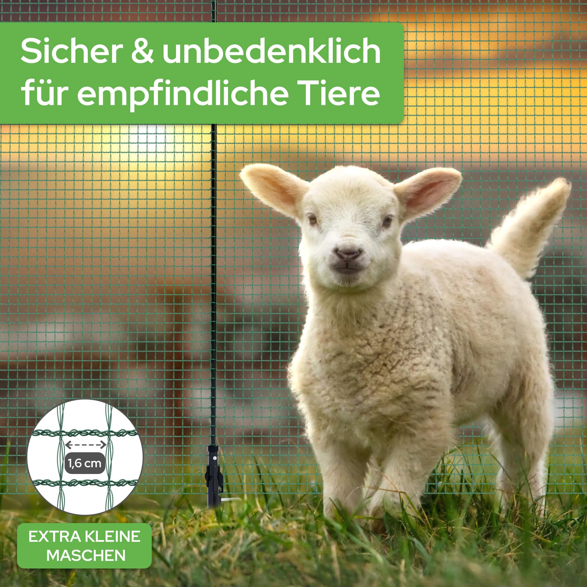Arebos Mobiler Begrenzungszaun 25 m 90 cm hoch Wetterfest Flexibler Gartenzaun