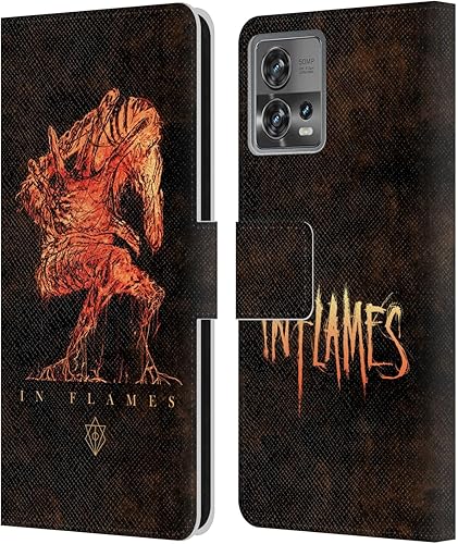 Head Case Designs Officially Licensed in Flames Creature Metal Grunge Leather Book Wallet Case Cover Compatible with Motorola Moto Edge 30 Fusion