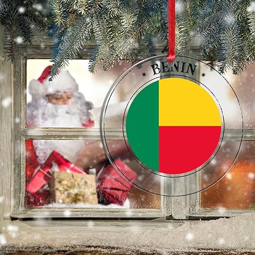 Vista 107 de Bandera de Curazao - Adorno para árbol de Navidad, bandera nacional, decoración de árbol de Navidad de Curazao, recuerdo acrílico, adorno colgante