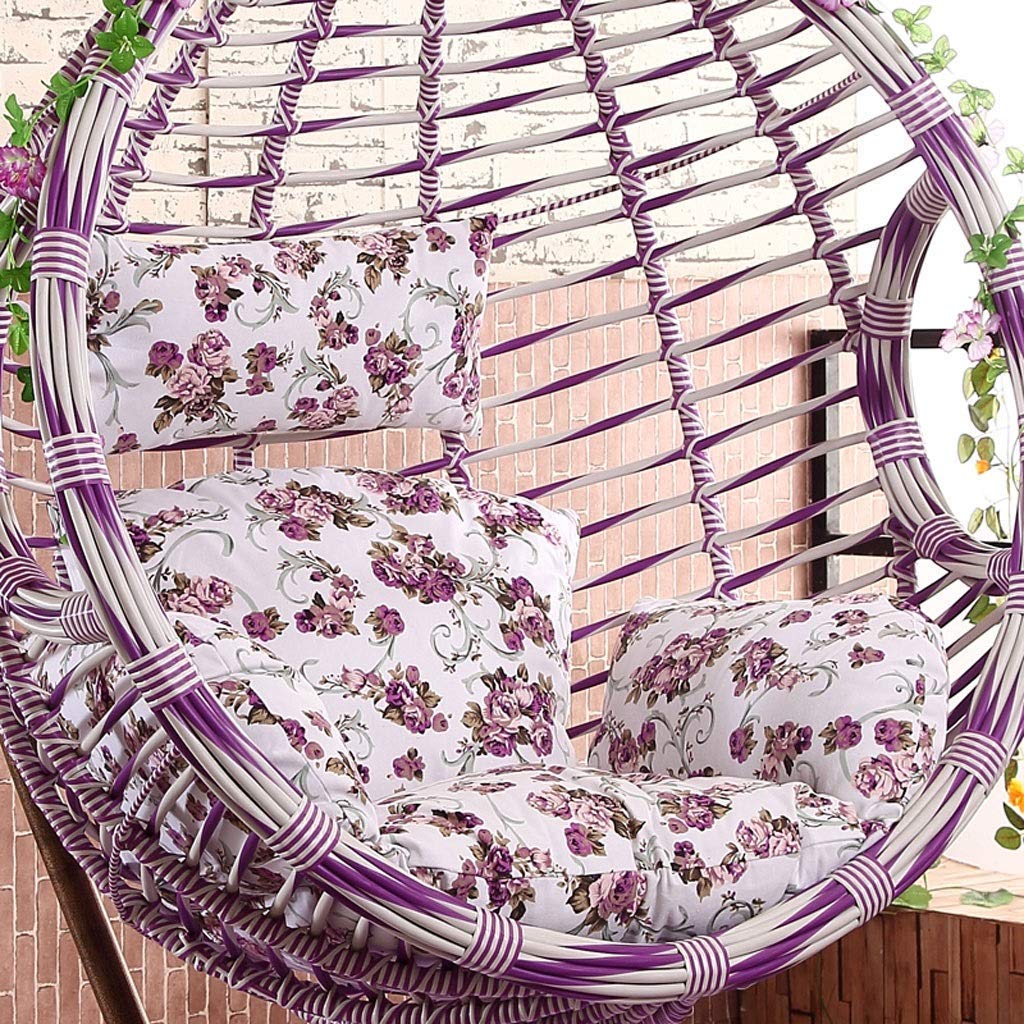 Cuscino e Fodera per Sedia a Dondolo in Rattan sospesa da Giardino Patio da Esterno per Esterni, Dimensioni: 50 x 56 Pollici (Colore: I) (Senza Sedia)
