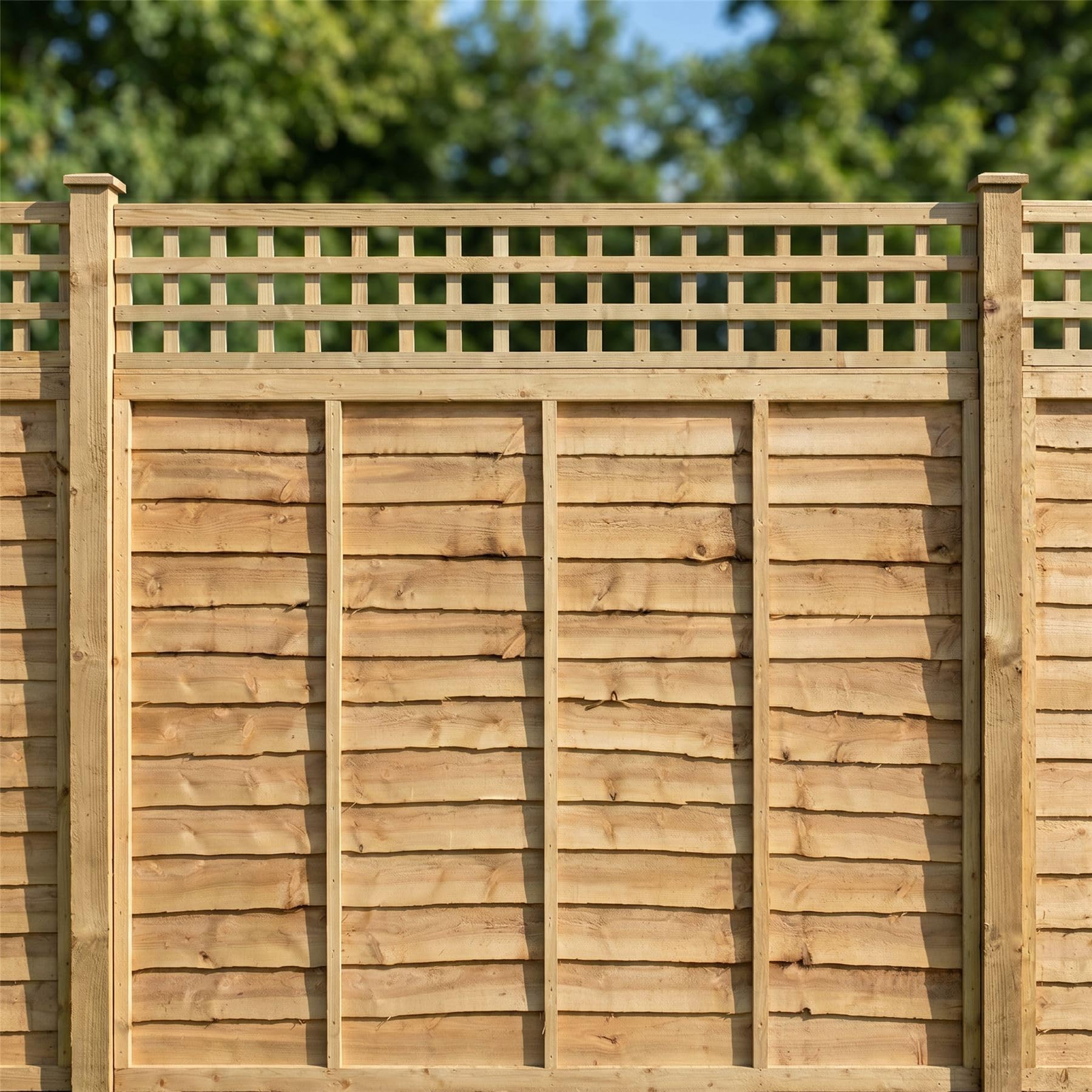 Privacy Fence Panel Topper 6ft x 1ft Square Garden Trellis Wooden 3pk