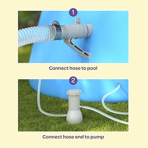 Miniatura 6 de Manguera de repuesto para piscinas sobre el suelo Juego de 4 1.25 pulgadas de diámetro, manguera de repuesto de bomba de piscina de 59 pulgadas de