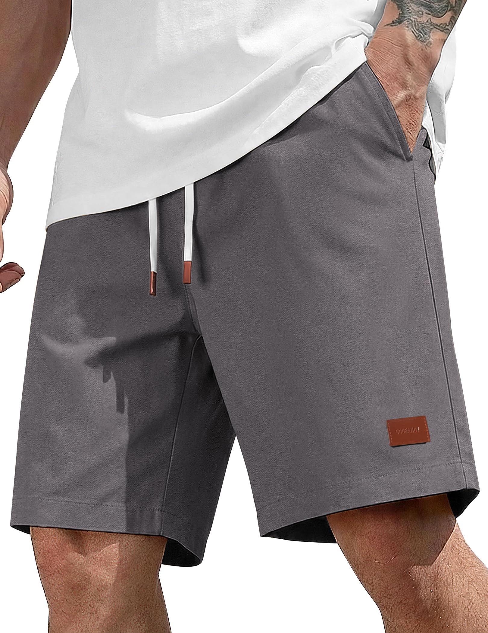 COOFANDY Mens Cotton Chino Shorts 9 Inch