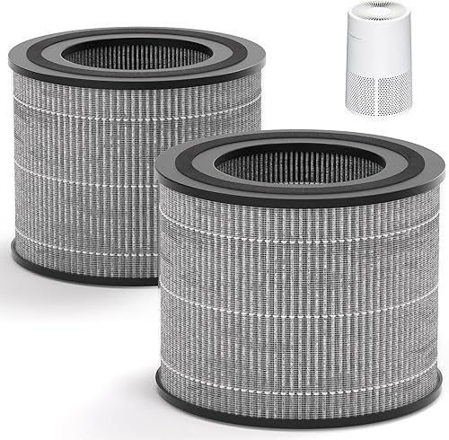 Leemone Paquete de 2 filtros de repuesto AC2224A compatibles con Tienda Basics AC2224A purificador de aire, 3 en 1 con filtro HEPA Ture H13 y carbón