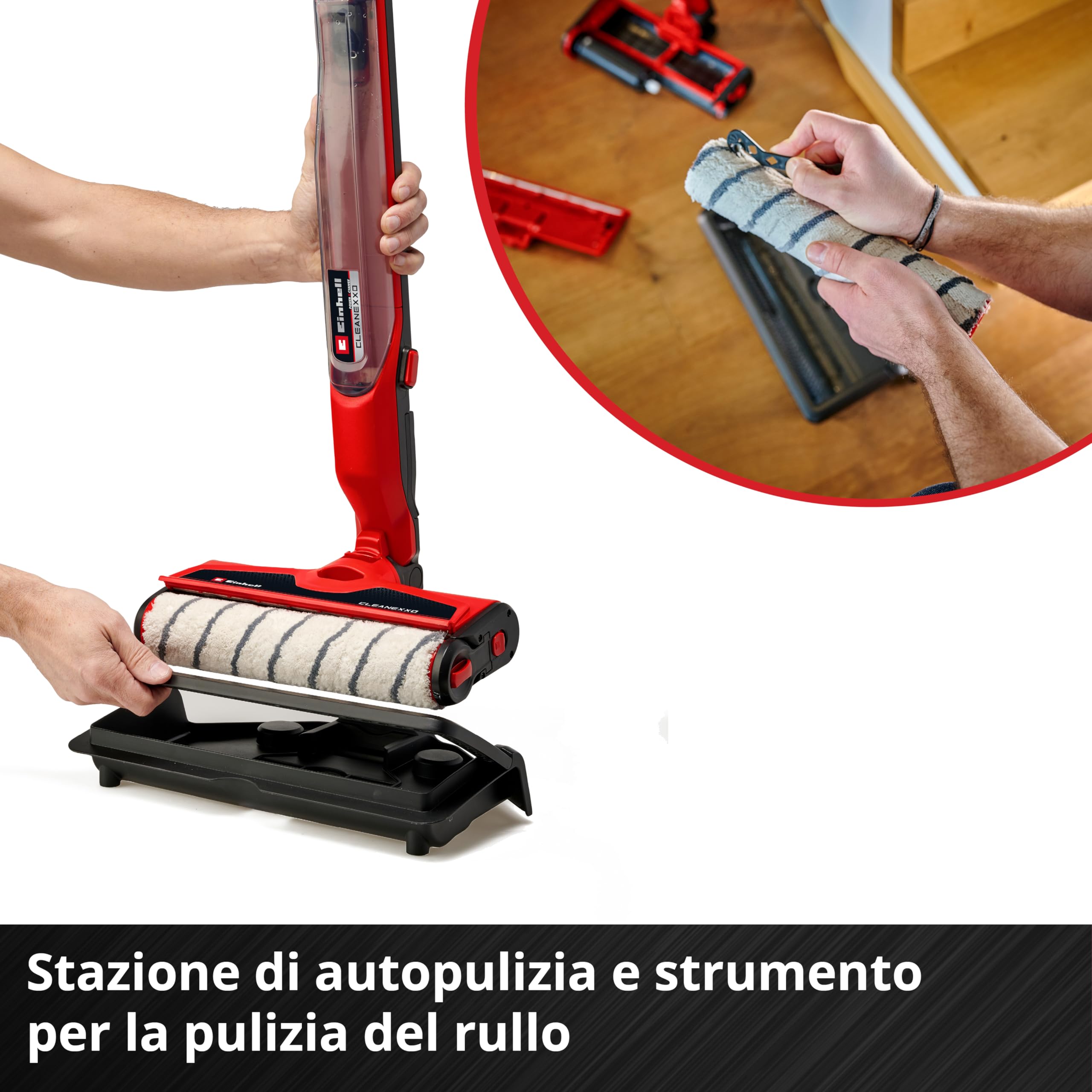 Pulitrice per pavimenti a batteria Einhell CLEANEXXO Power X-Change (18 V, rullo spazzola 290 mm, modalità BOOST, funzione autopulente, alimentazione dell'acqua regolabile, senza batteria)