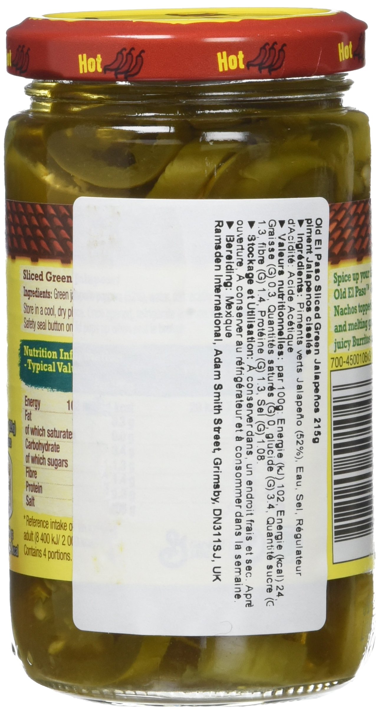 Old El Paso Piment Jalapenos Ciselés 215 g - Lot de 6