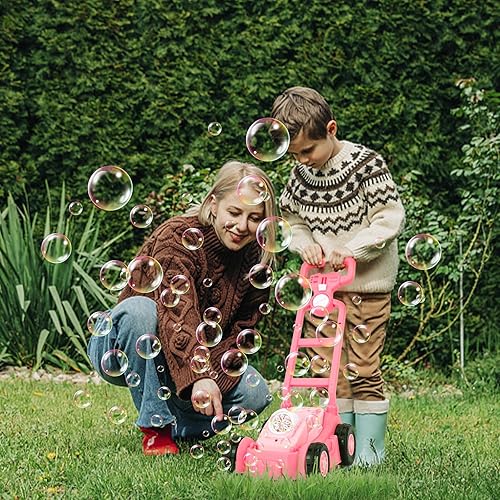 Miniatura 3 de Cortacésped de burbujas para niños pequeños de 1 a 3 años, máquina de burbujas, juguetes para exteriores, cortacésped automático de burbujas,