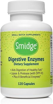 Smidge Digestive Enzymes Comfy Digestion Lipase & Protease 120 Capsules