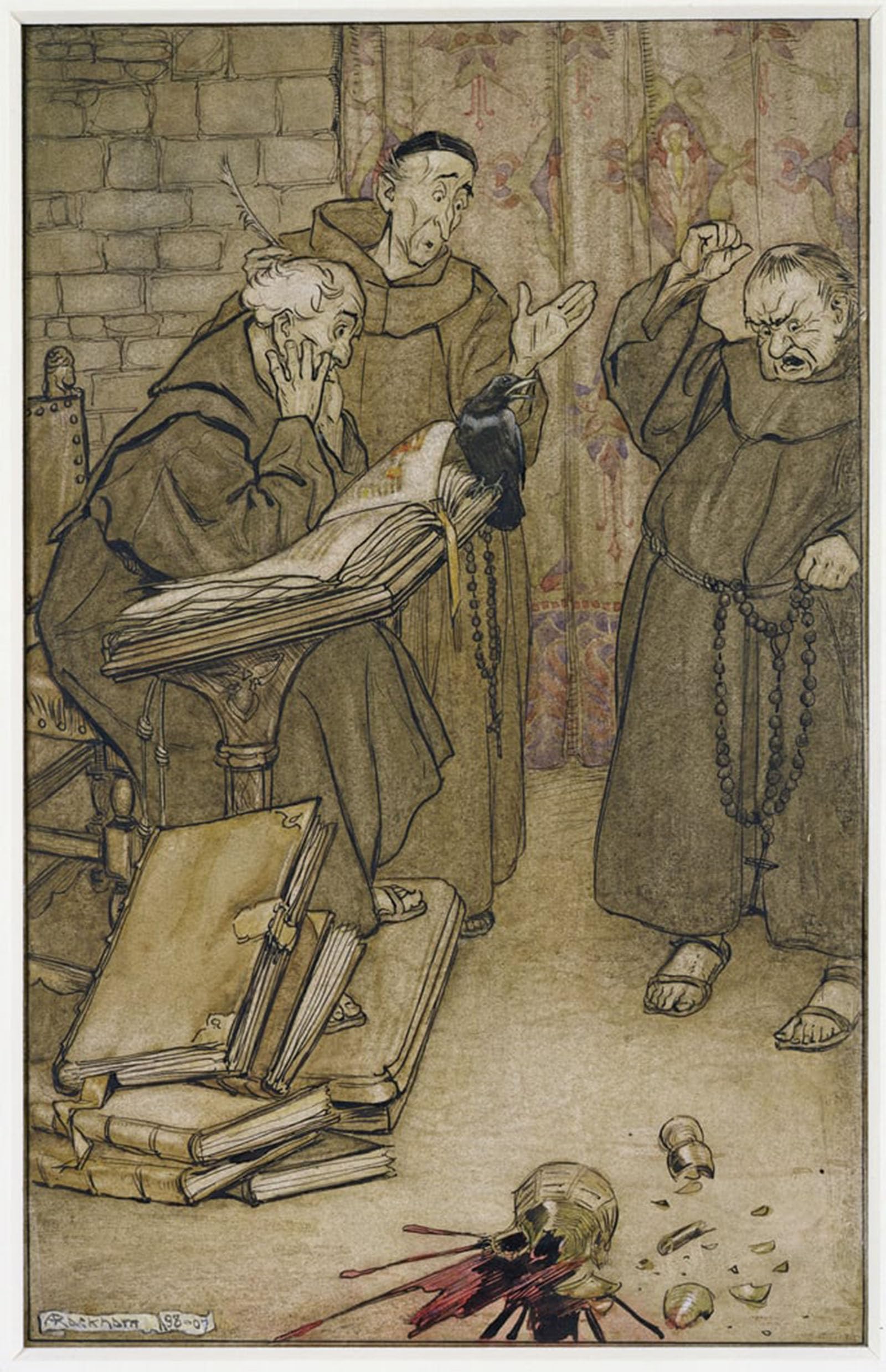SERENDIPITP Abstract Painting Mural Print Picture Wall Decor Painting If Anyone Lied or If Anyone Swore by Arthur Rackham Vintage Wall Artwork for Home Decor 60x90cm