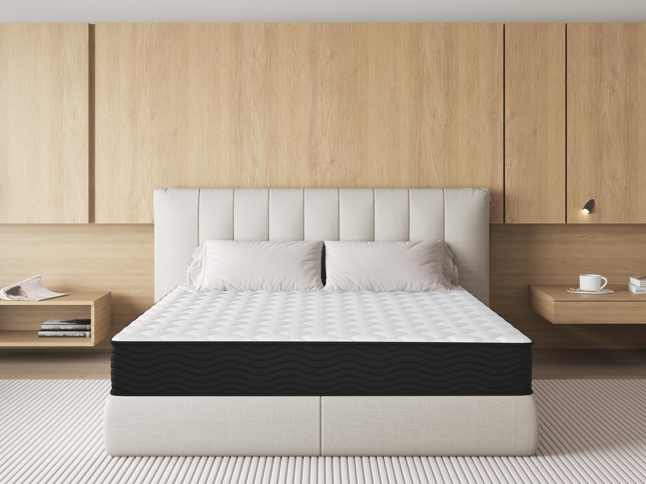 Matelas 140x200 12 cm epaisseur, Zones de Confort en Mousse à Mémoire de Forme, Moelleux et Respirant (140x200x12CM)