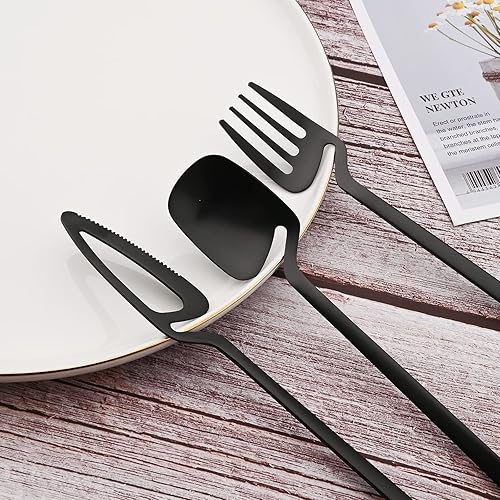 Miniatura 4 de JASHII Juego de cubiertos de acero inoxidable 304, juego de cubiertos de 20 piezas, moderno juego de cubiertos para colgar taza, regalo de cumpleaños