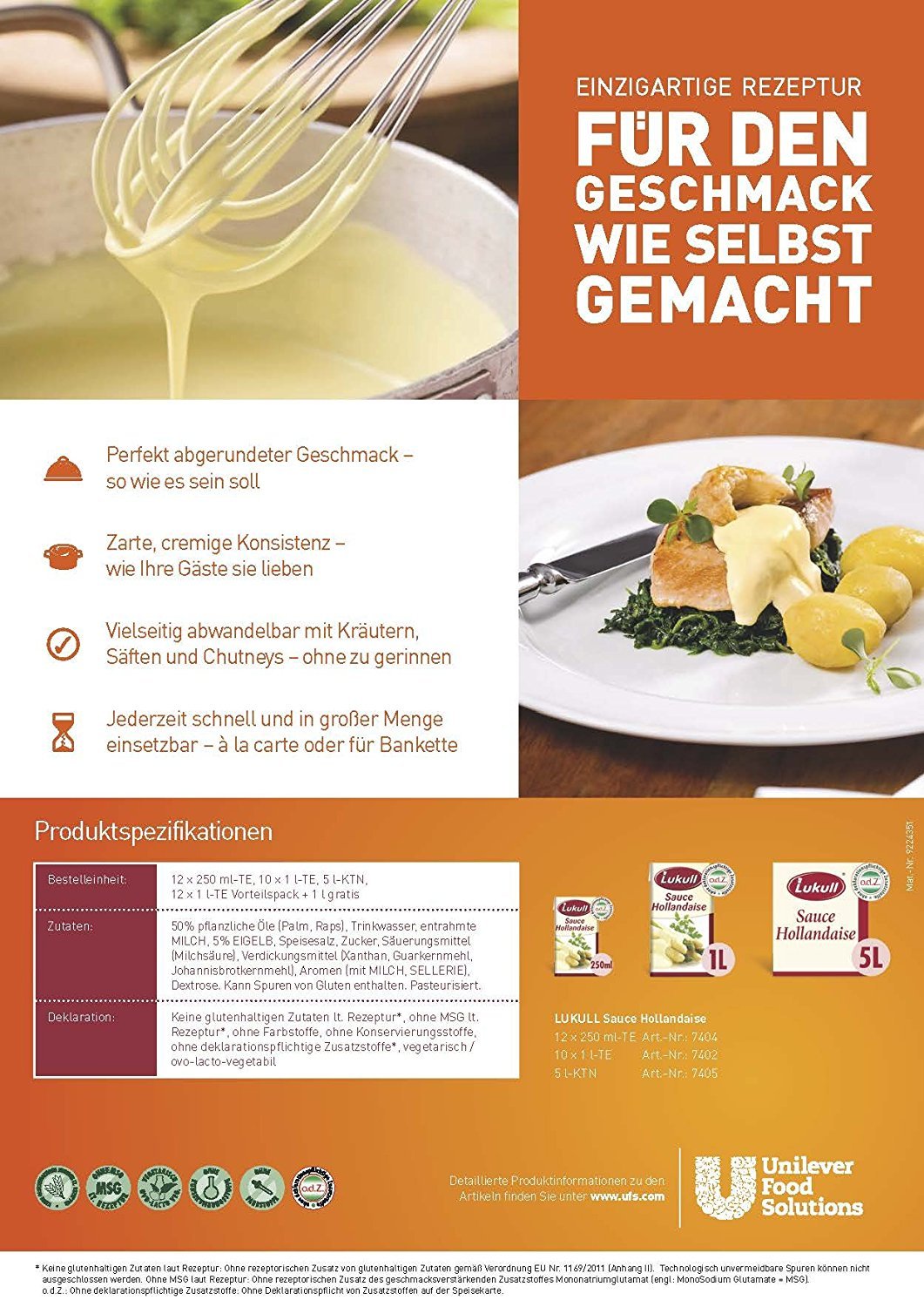 Lukull Hollandaise Sauce, 10er Pack (10 x 1 kg)